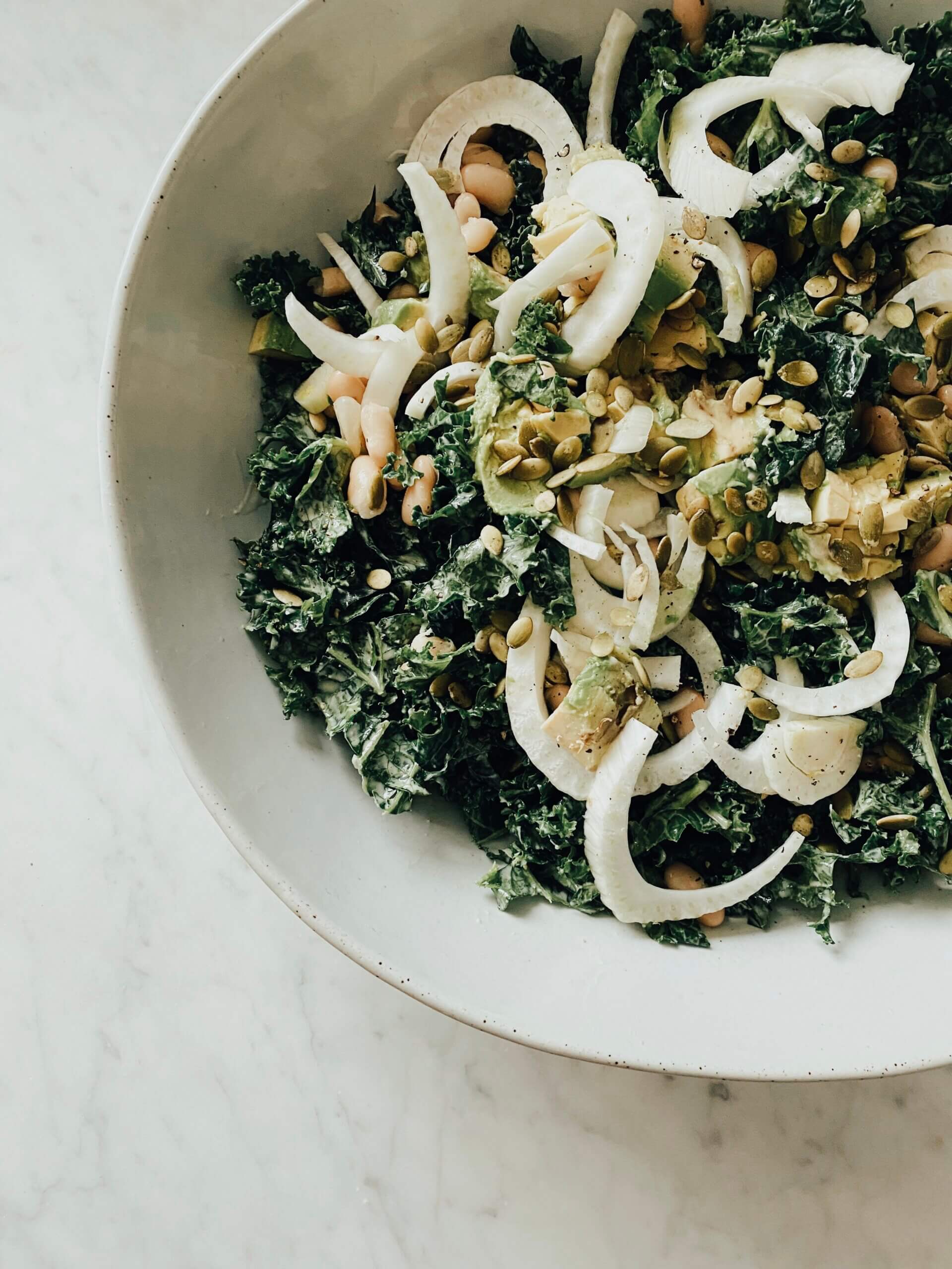 Shredded Maple Tahini Kale Salad